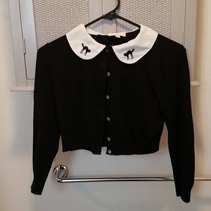 Halloween Cat Cropped Cardigan
